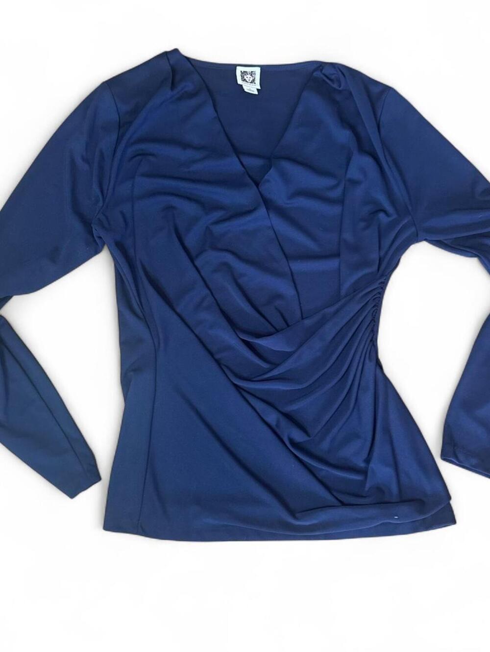 Anne Klein Women's Navy and Blue Blous